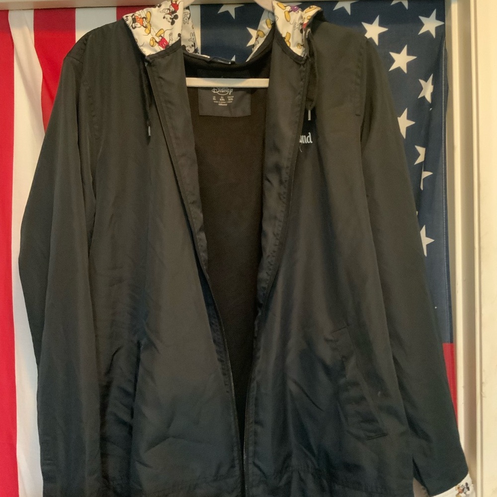Disney Black Jacket with Character Print Lining